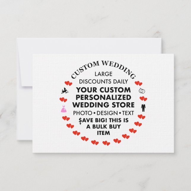 LINEN 3,5 po x 5 po Invitations de mariage (Devant)
