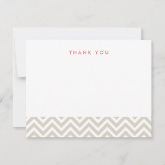 Linen Beige Simple Chevron Merci Cartes de notes