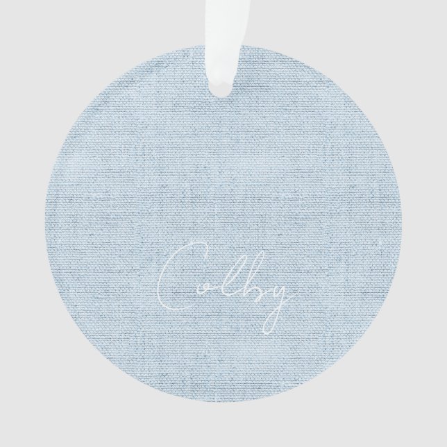 Linen Pastel Bleu Nouveau Nom de bébé Birthdate Sw (devant)