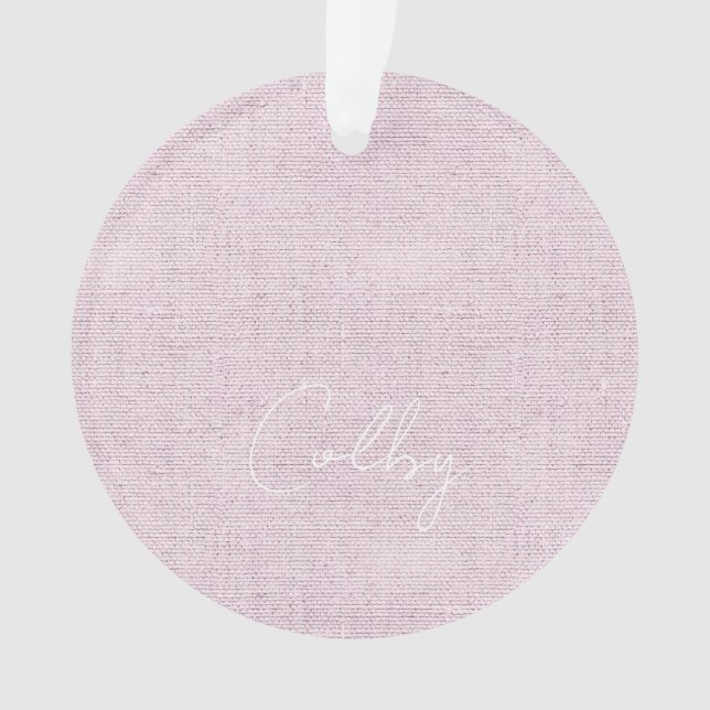 Linen Pastel Rose Baby Nom de la fille Birthdate S (devant)