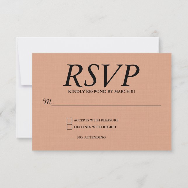 Linen Wedding RSVP Response Reply Modern (Devant)