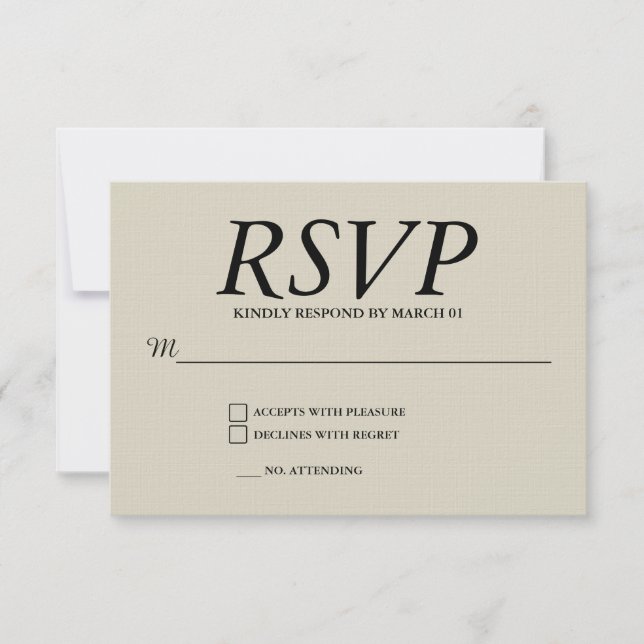 Linen Wedding RSVP Response Reply Modern (Devant)