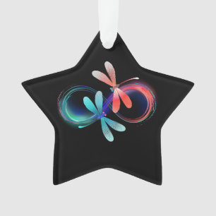 L'infini avec des libellules lumineuses