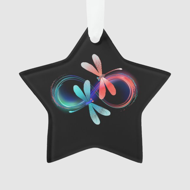 L'infini avec des libellules lumineuses (devant)