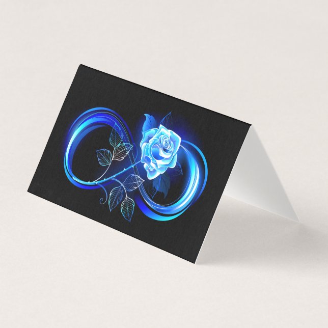 L'infini lumineux avec une rose bleue (Front)