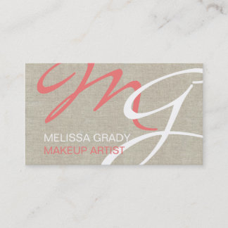 Linge beige Corail Monogramme Carte de visite mode