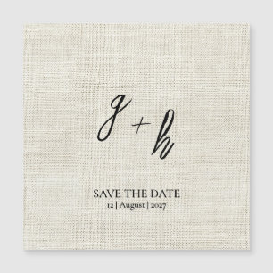 Linge blanc minimaliste Vintage Date de sauvegarde