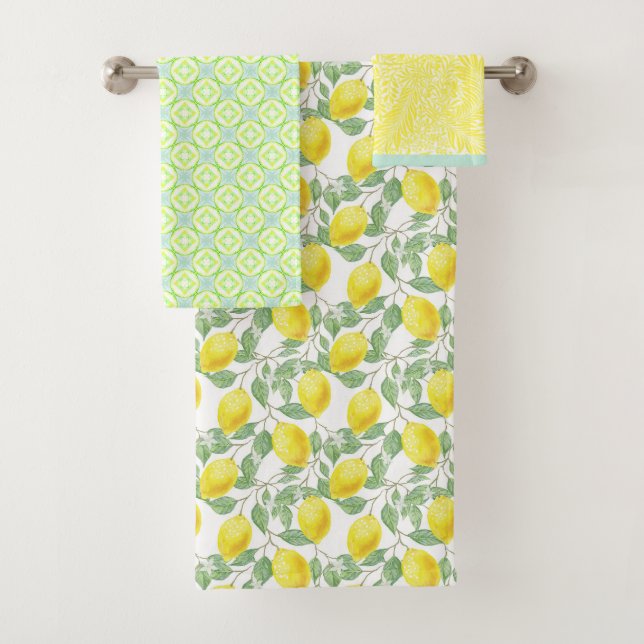 Linge de bain Citron Arbre Fruit Jaune Campagne (En situation)