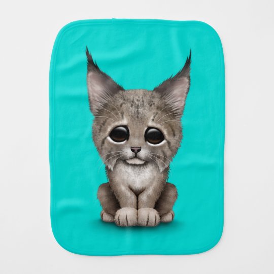 Linge De Bebe Bebe Mignon Lynx Cub Sur Le Bleu Zazzle Fr