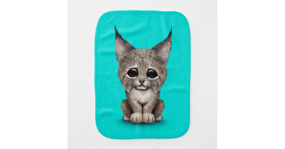 Linge De Bebe Bebe Mignon Lynx Cub Sur Le Bleu Zazzle Fr