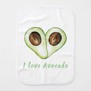 Linge De Bébé Citation d'Avocado moderne Heart Green I Love