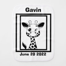 High Contrast Baby Giraffe Winking