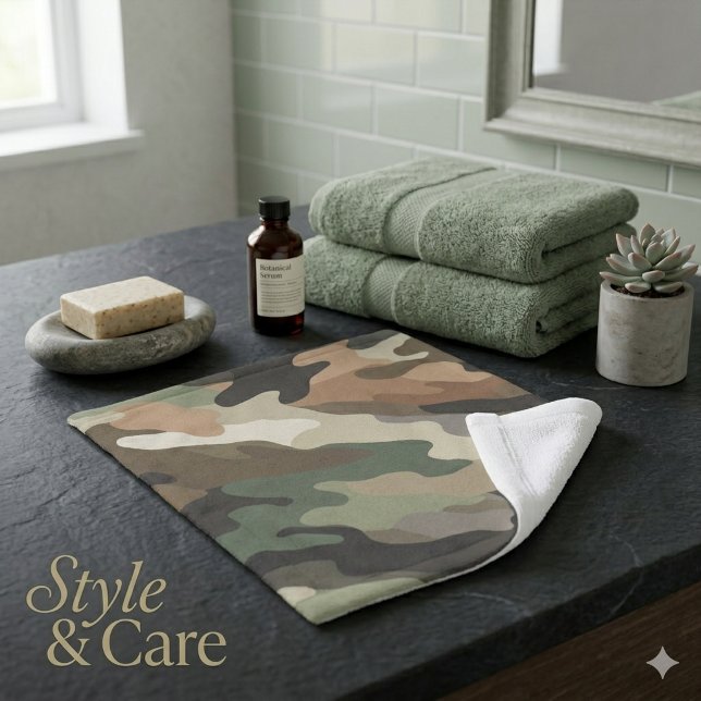 Linge de camouflage pour le lavage, essentiel de l (Camouflage Wash Cloth Everyday Bathroom Essential)