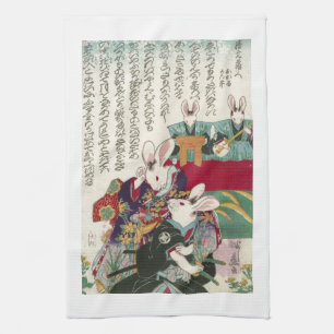 Linge De Cuisine 兎の歌舞伎役者, acteurs de 芳藤 de lapin, Yoshifuji,