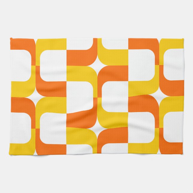 Linge De Cuisine 020614 - Ambre et orange en blanc (Horizontal)