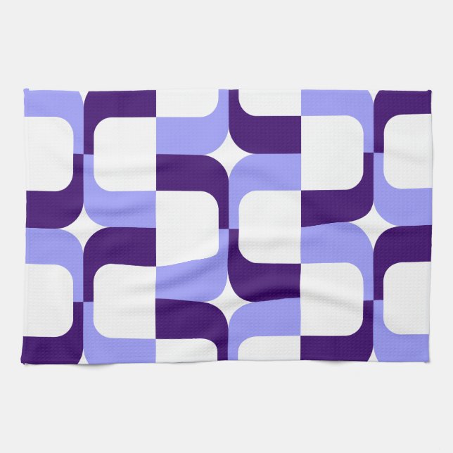 Linge De Cuisine 020614 - Bleu pastel et violet profond sur blanc (Horizontal)