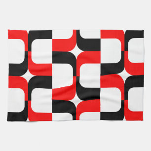 Linge De Cuisine 020614 - Rouge et noir sur blanc