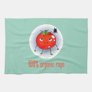 Linge De Cuisine 100% de Rage Biologique Drôle Tomate En Colère