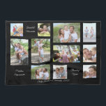 Linge De Cuisine 11 Photo Collage Famille Citations Sentimentales N<br><div class="desc">11 Photo Collage Famille Citations Sentimentales Noms et Année Noir. Célébrez l'amour avec ce collage photo de famille personnalisé, pour un grand cadeau pour grands-parents et parents. Ce cadeau unique et entièrement personnalisable pour les membres de la famille présente vos 11 photos préférées, disposées dans un écran chaleureux. Trois citations...</div>