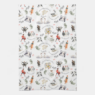 Linge De Cuisine 12 Jours de Noël Vintage 