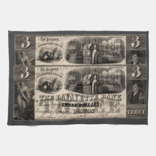 Linge De Cuisine 1837 Lafayette Bank Note à trois dollars