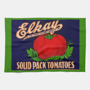 Linge De Cuisine 1930 Elkay Solid Pack Tomates peut imprimer étique