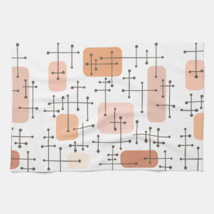 Linge De Cuisine 1950 Eames Era Art Crosshairs Orange