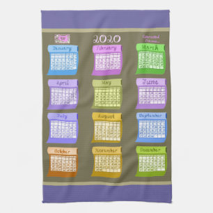 Linge De Cuisine 2020 calendrier lettres de tissu chiffres mois de 
