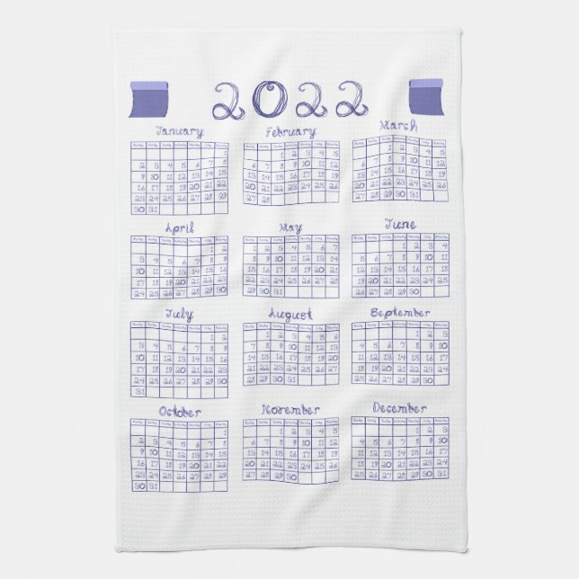 Linge De Cuisine 2022 Calendrier - Font de structure Veri Peri (Vertical)