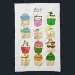 Linge De Cuisine 2024 Calendrier Cupcake Kitchen Tea Towel<br><div class="desc">Spécifiquement pour 2024 ! J'ai ce même design pour 2023 : https://www.zazzle.com/2023_calendar_cupcake_kitchen_tea_towel-197547249538135025</div>