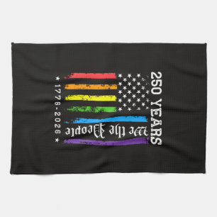 Linge De Cuisine 250 Ans de Drapeau de Fierté LGBT Américain 250e A