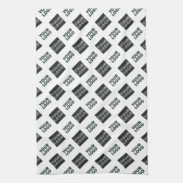 Linge De Cuisine 2 Logo's Diagonal Repeating Logo | White (Vertical)