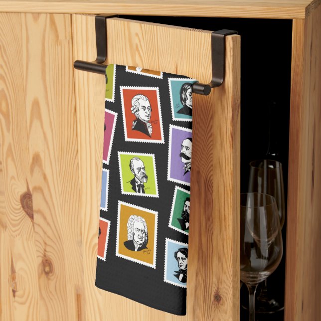 Linge De Cuisine 32 portraits graphiques des plus grands compositeu (Pliage en tiers)
