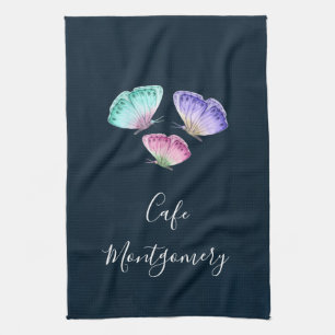 Linge De Cuisine 3 Mignons Papillons Pastel Aquarelle Colorée