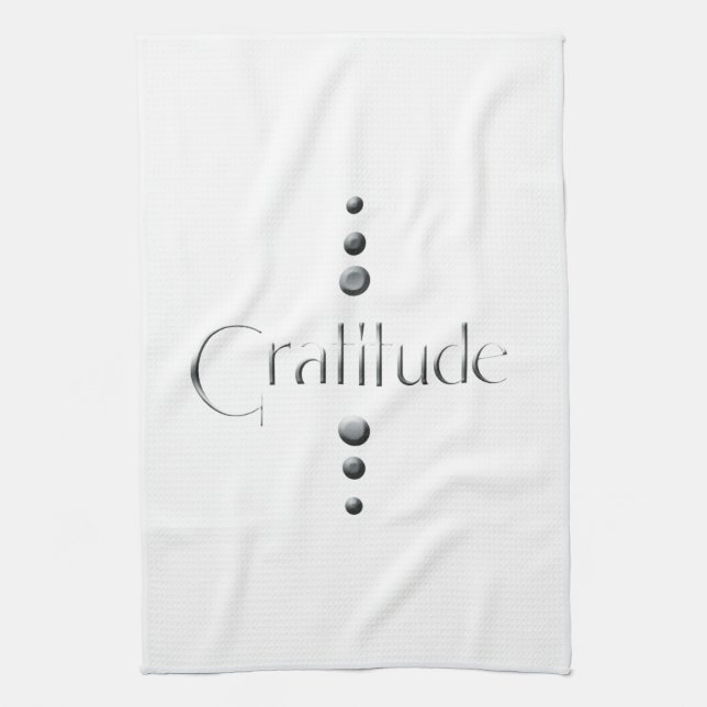 Linge De Cuisine 3 points d'argent bloc de la gratitude (Vertical)
