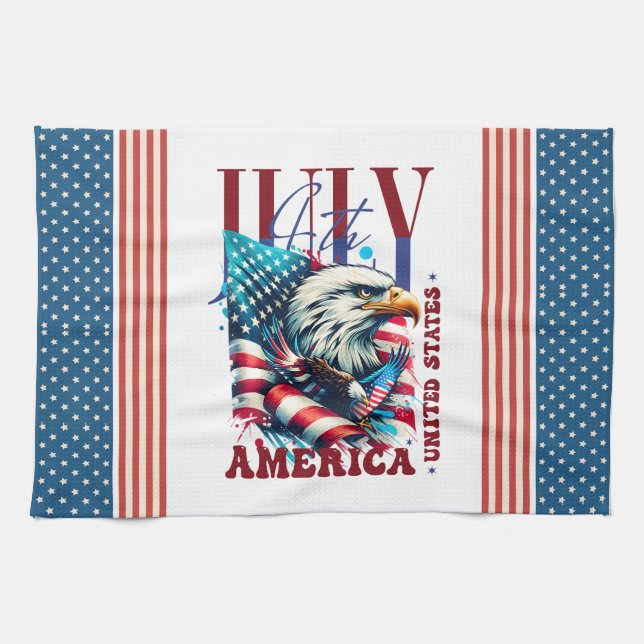Linge De Cuisine 4 juillet American Eagle Sublimation-61904 (Horizontal)