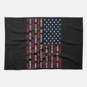 Linge De Cuisine 4 juillet États-Unis Drapeau américain Tous les 50