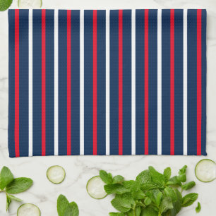 Linge De Cuisine 4 juillet rouge blanc marine bleu rayures patrioti
