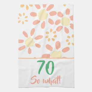 Linge De Cuisine 70e anniversaire Orange Funny Aquarelle Flower Kit