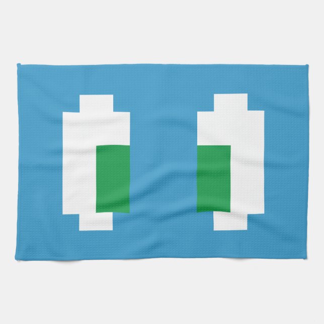 Linge De Cuisine 8 Bits Pixel Manga Yeux verts (Horizontal)