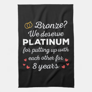 Linge De Cuisine 8ème anniversaire Mariage I - Bronze Funny Couple