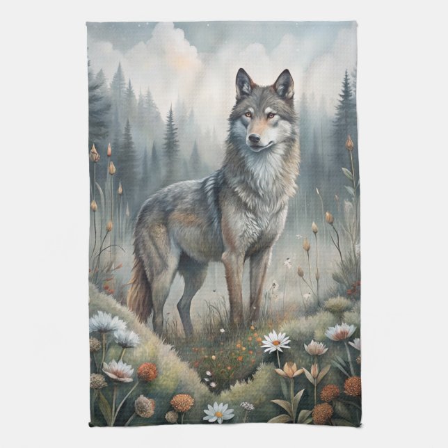 Linge De Cuisine A Beautiful Forest Wolf (Vertical)