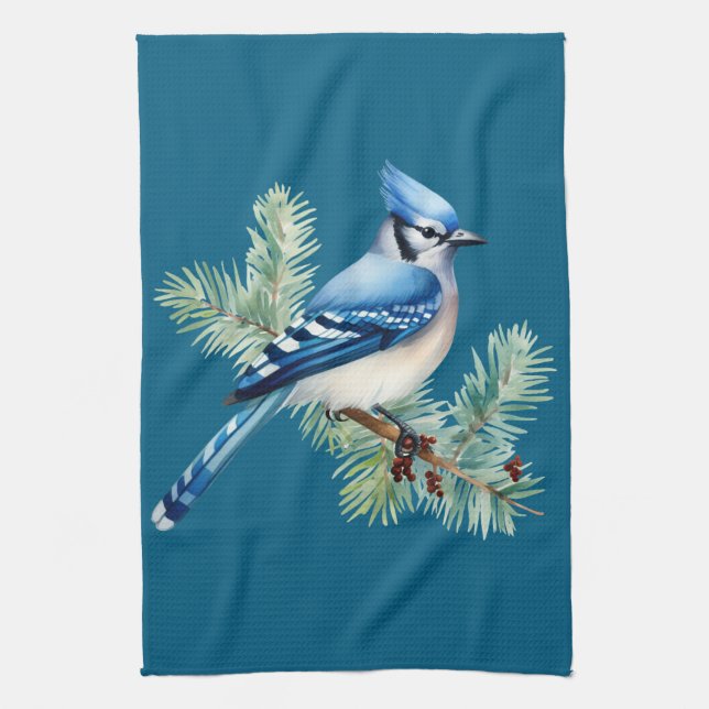 Linge De Cuisine A Cute Blue Jay (Vertical)