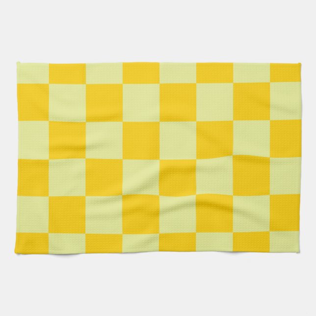 Linge De Cuisine À damiers jaune En vichy Motif (Horizontal)