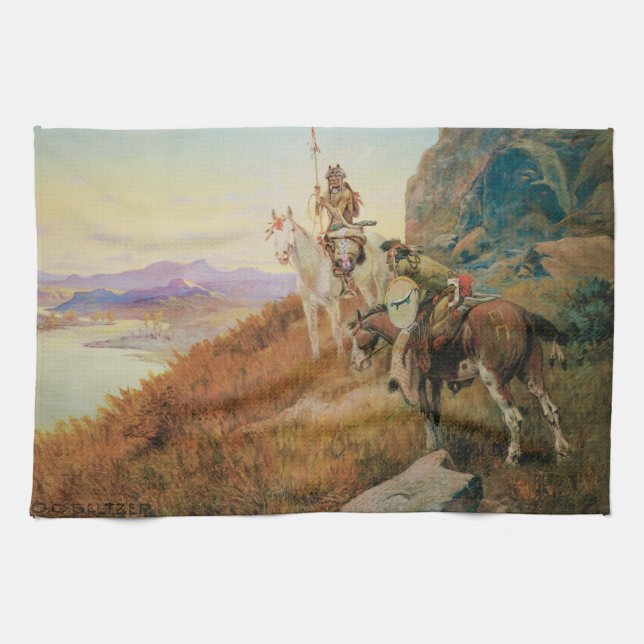 Linge De Cuisine À l'affût des barques de l'homme blanc par OC Selt (Horizontal)