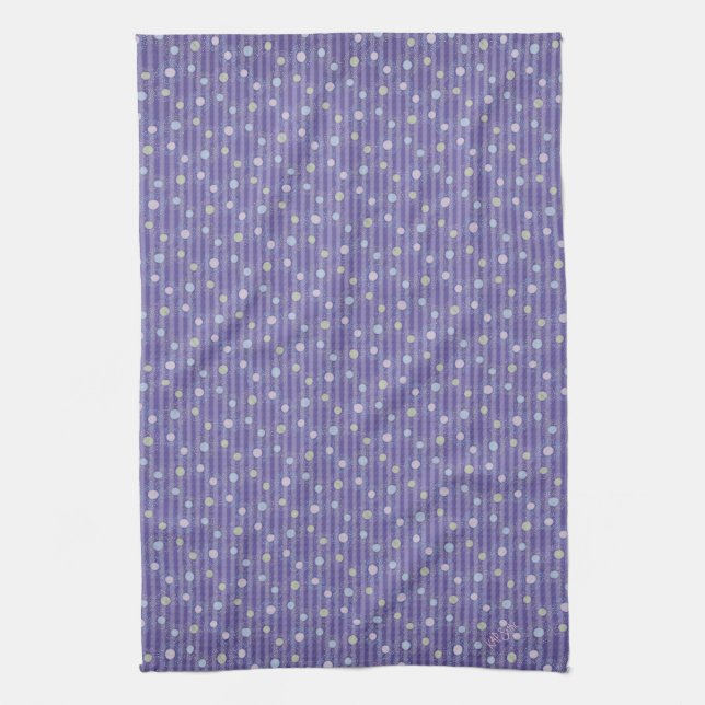 Linge De Cuisine À petits pois violets (Vertical)
