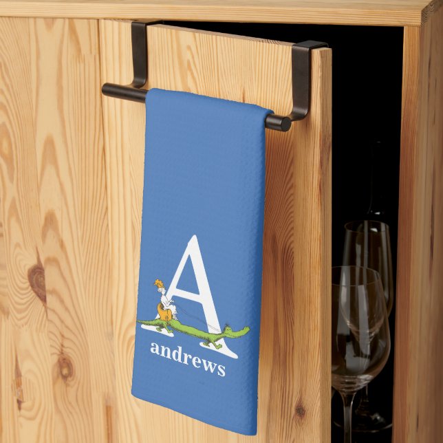 Linge De Cuisine ABC du Dr Seuss : Lettre A - Blanc | Ajouter Votre (Pliage en tiers)
