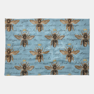 Linge De Cuisine Abeille bleue vintage de miel