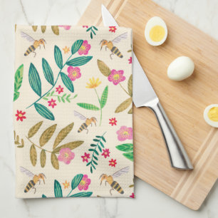 Linge De Cuisine Abeilles et fleurs