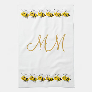 Linge De Cuisine Abeilles monogrammes